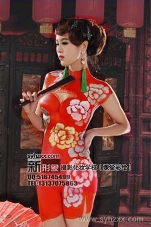 學(xué)員人體彩繪展示